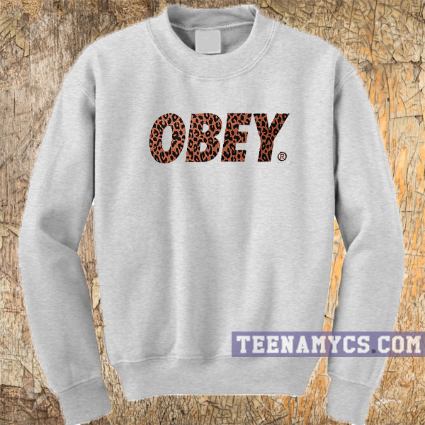 obey cheetah print sweatshirt
